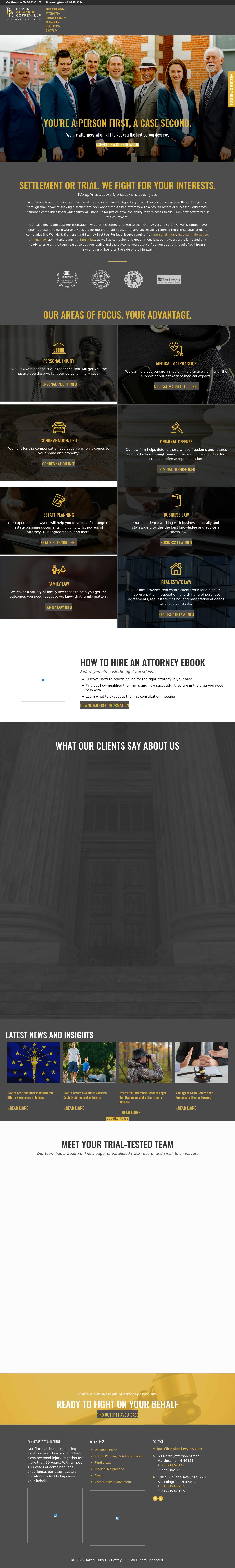 Boren, Oliver & Coffey, LLP - Martinsville IN Lawyers