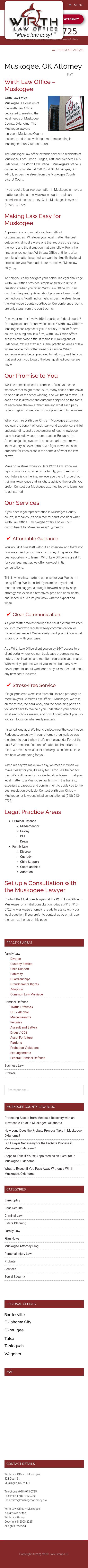 Wirth Law Office - Muskogee Attorney - Muskogee OK Lawyers