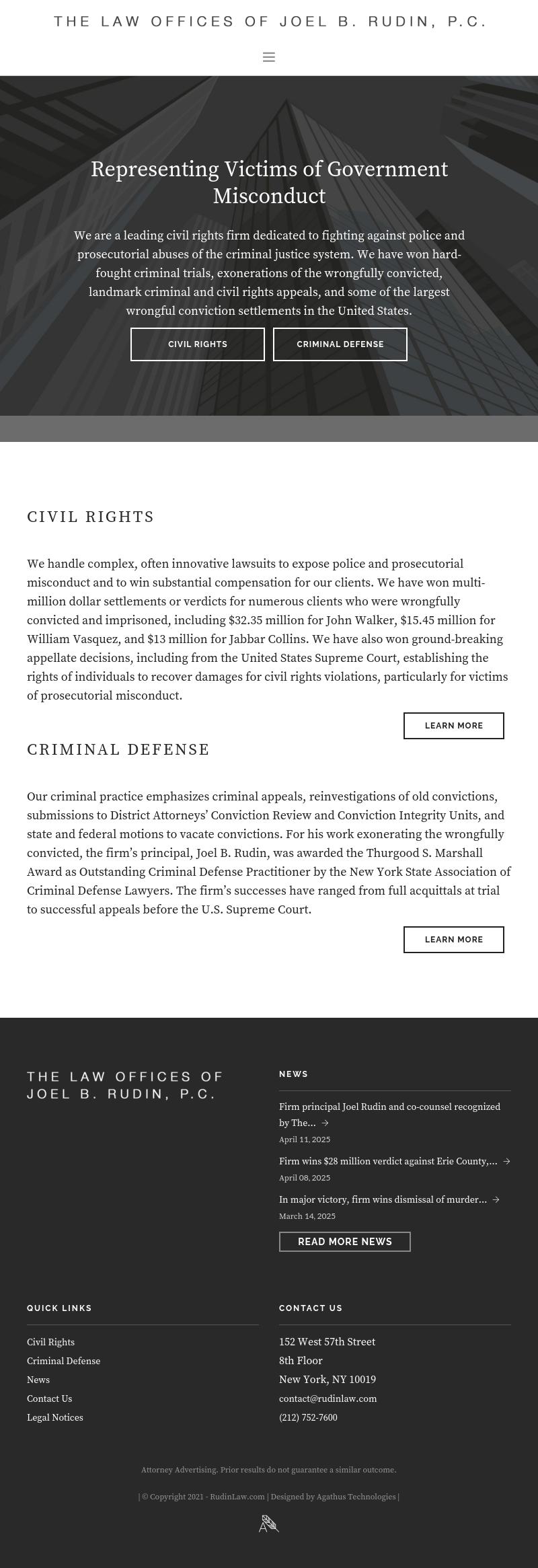 Law Offices of Joel B. Rudin - New York NY Lawyers